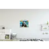 Vrouw - Bril - Regenboog - Wolken textielposter latten blank klein -kinderkamer