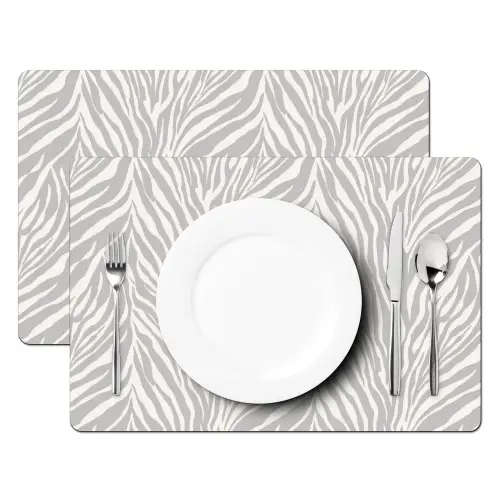 Zebra - Motief - Grijs Placemat vinyl groot 368 -zzsfeer2_Kitchenyeah-website