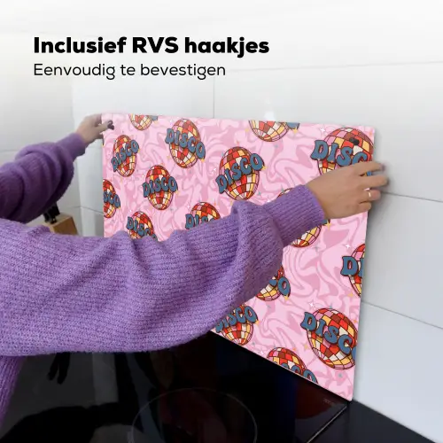 Disco - Bal - Patroon - Roze Inductie beschemer met haakjes klein 777 -ky-ophangen-nl