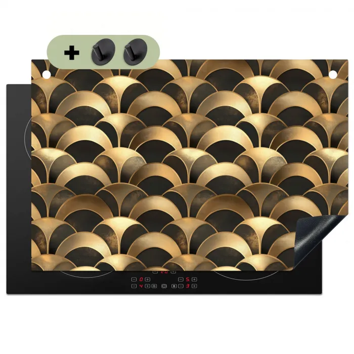 Schubben - Structuur - Goud Inductie beschemer met haakjes klein 777 -3d
