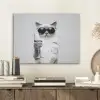 Kat - Zonnebril - Wijnglas - Langharig PET vilt klein -sfeer1
