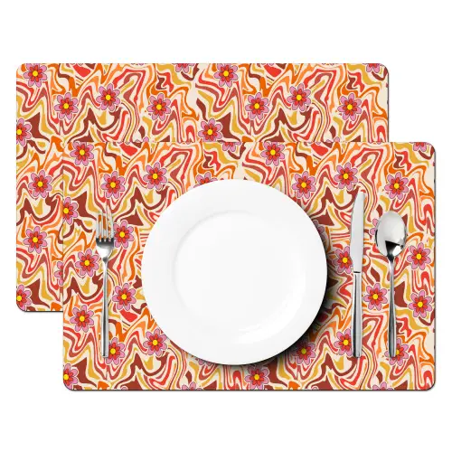 Retro - Bloemen - Patroon Placemat vinyl groot 368 -zzsfeer2_Kitchenyeah-website