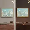 Stengels - Bloemen - Lucht - Wit Light Box met batterij (Wandlamp) middel -sfeer3