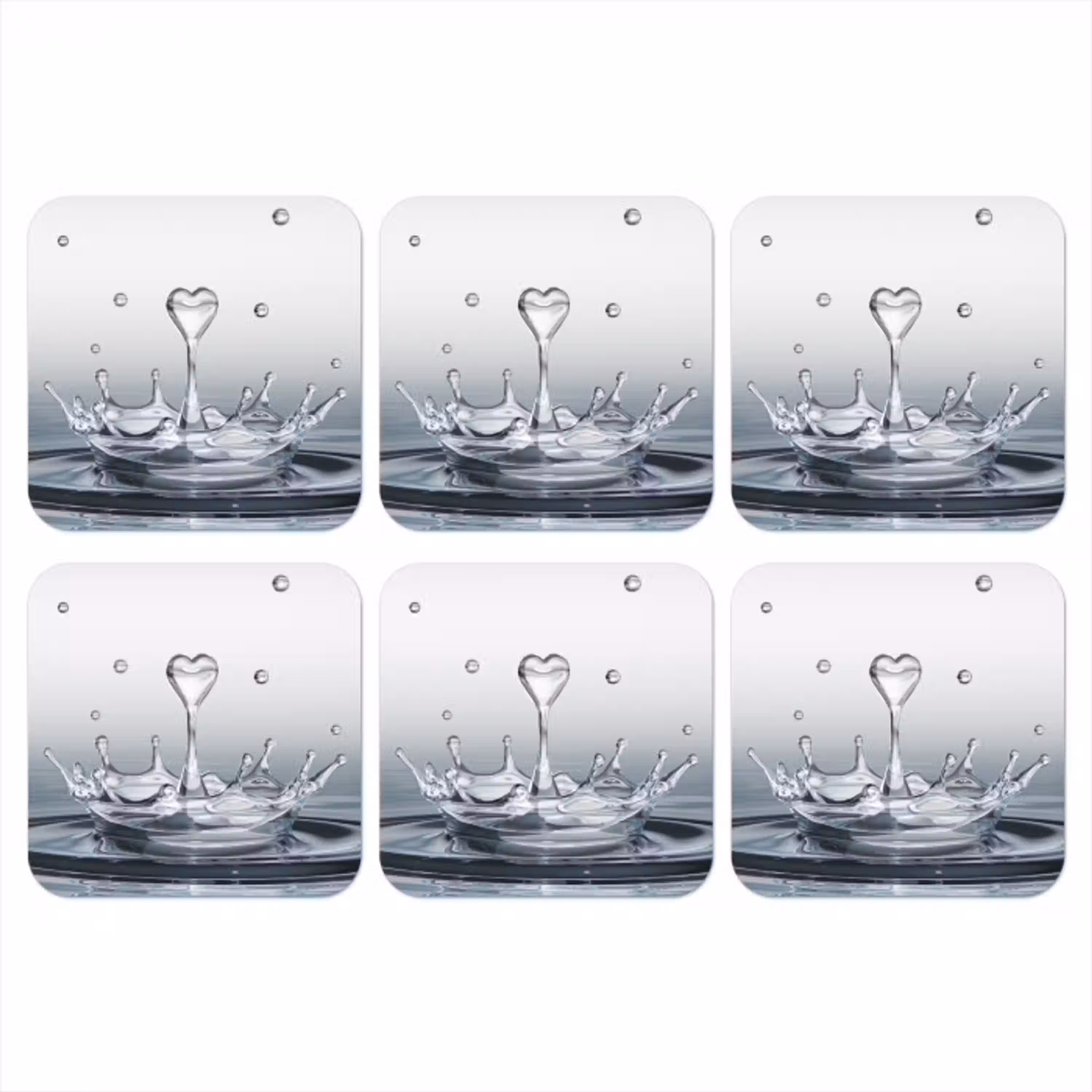 Abstract - Modern - Water - Hart onderzetter kurk middel -3d