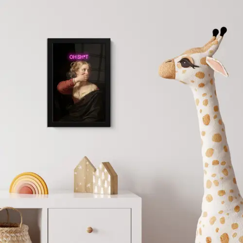 Quote - Neon - vrouw fotolijst zwart zonder passe partout klein -usfeer4_kinderkamer