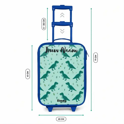 Dinos - Patroon - Groen Kinderkoffer - Blauw klein -productfoto_formaten