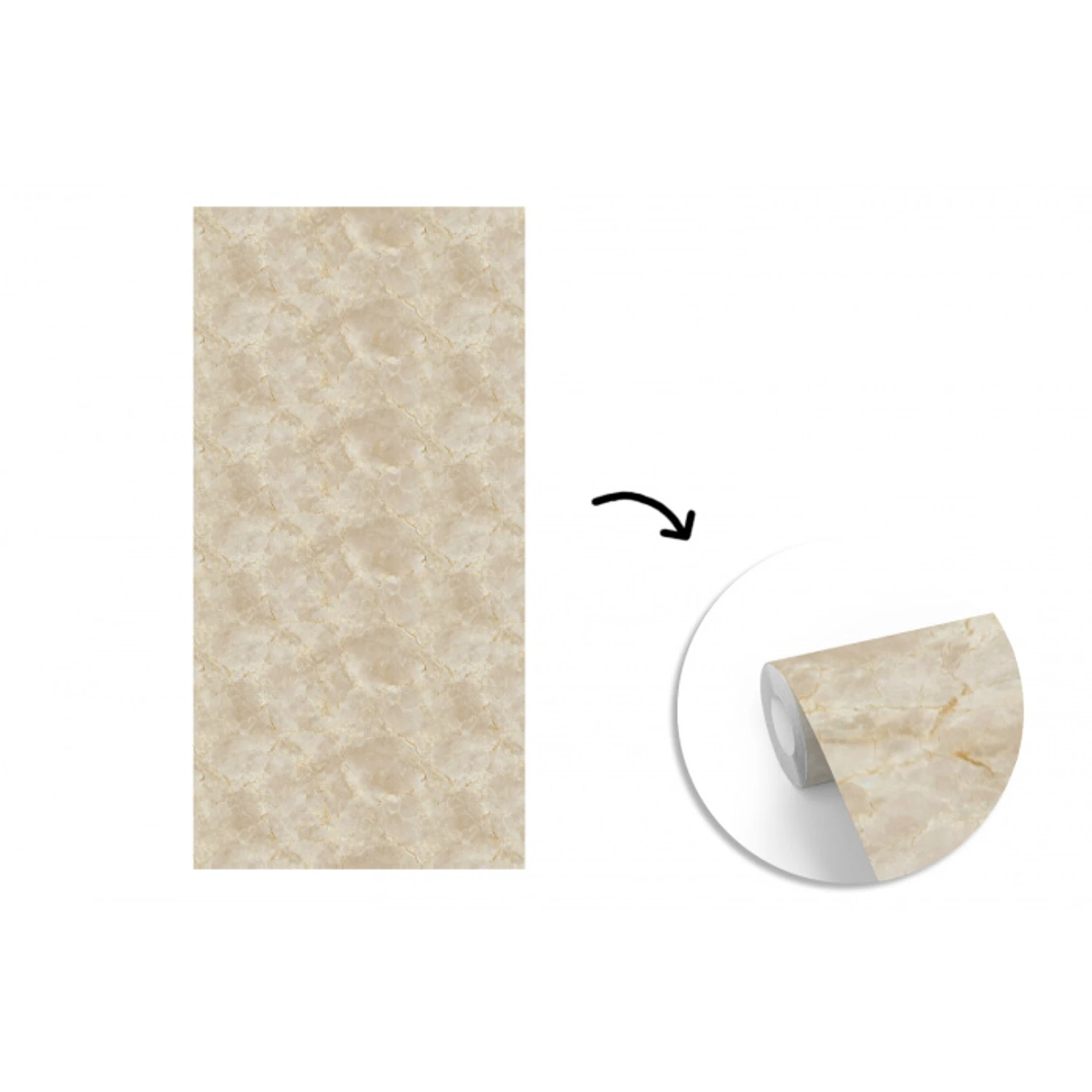 Lichtbeige - Marmer - Aders fotobehang vinyl groot 64 -3d