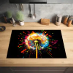 Paardenbloem - Graffiti - Kleurrijk - Bloemen - Natuur Inductie beschermer vinyl 3mm klein -sfeer5