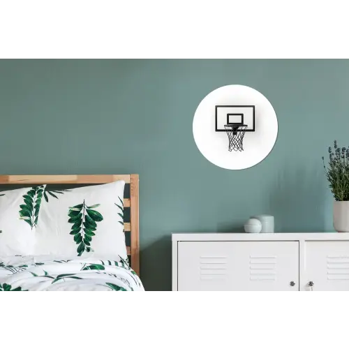 Basketbalbord - Minimalistisch - Zwart Wandcirkel aluminium klein -slaapkamer