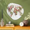 Wereldkaart - Bloemen - Subtiel Wandcirkel Organisch Aluminium middel -sfeer2