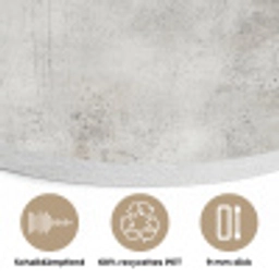 Grijs - Beton - Verweerd Akoestische PET Vilt - Rond klein 838 -closeup_DE