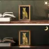 Panter - Realistisch - Bruin Light Box met kabel (Tafellamp) klein -sfeer3
