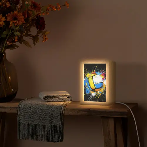Graffiti - Sport - Volleybal - Bal Light Box met kabel (Tafellamp) klein -sfeer4