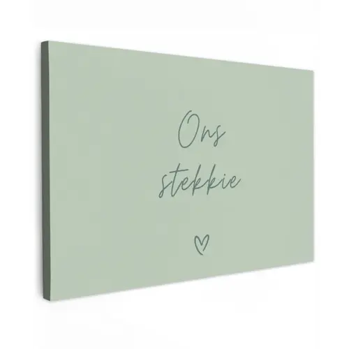 Ons Stekkie met Hart Tuinposter op houten frame 2 cm dik klein -3d