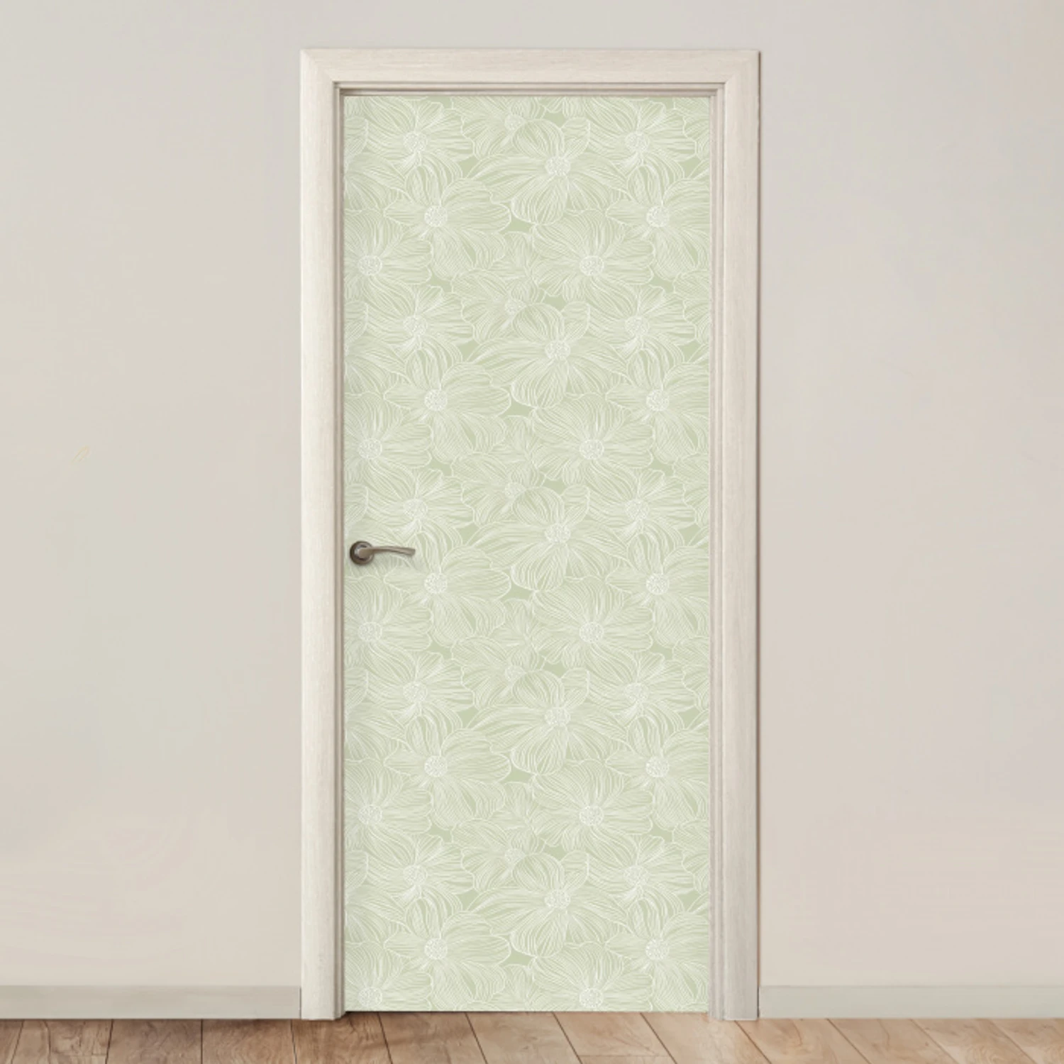 Sereen - Bloemen - Groen deurposter klein 289 -3d_beige