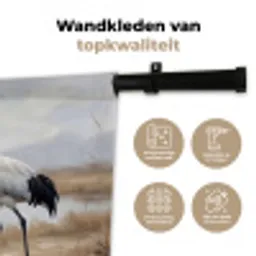 Kraanvogel - Natuur - Realistisch Wandkleed katoen klein -sfeer2
