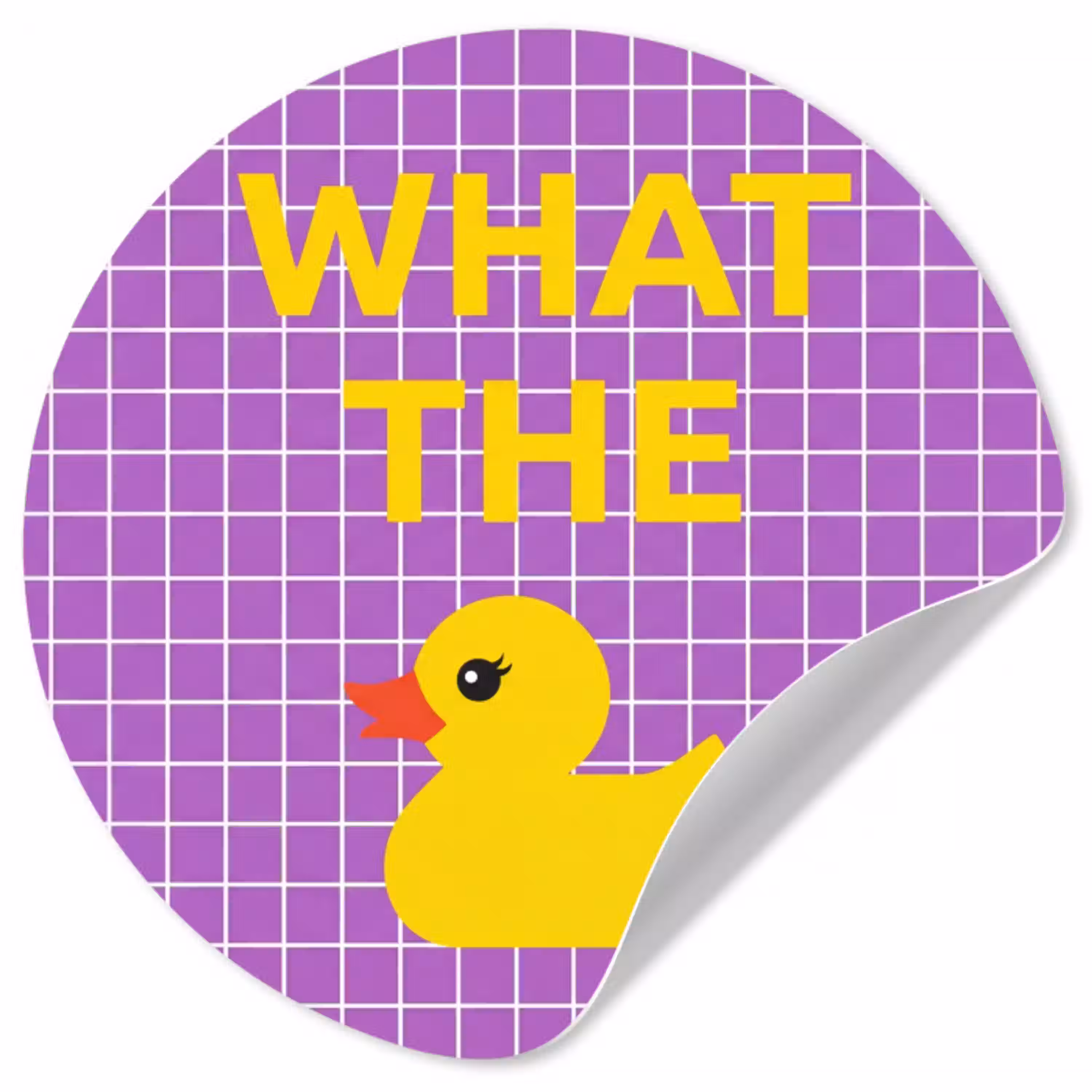 Tekst - Eend - Paars Wandcirkel behangsticker klein -3d