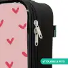 Hartjespatroon met roze kleuren Kinderkoffer - Zwart klein -rits_NL