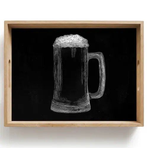 Bierpul - Schuim - Krijttekening Dienblad Rechthoek middel -z3d_shopping