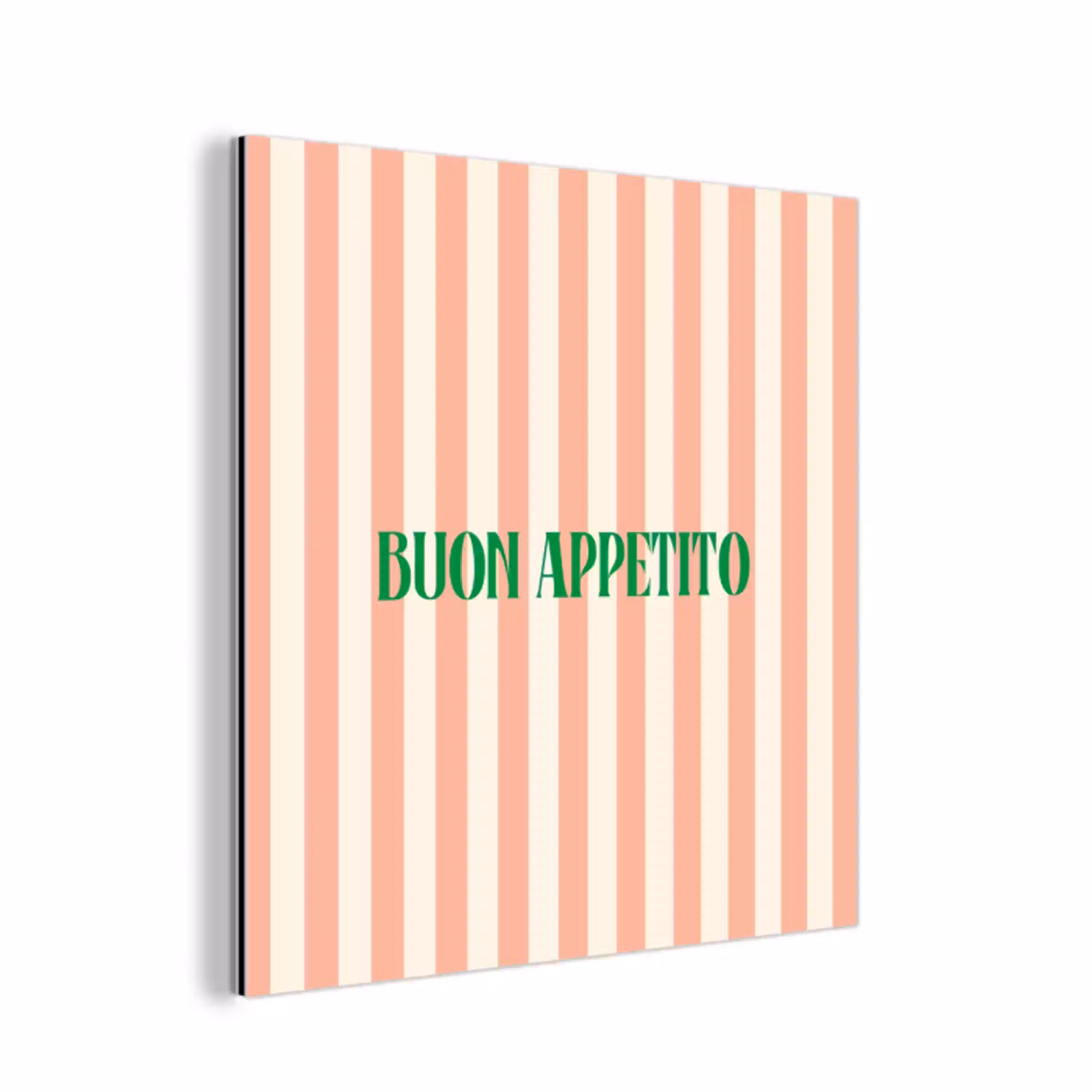 Zachtroze - Groen - Strepen - Buon Appetito aluminium wit klein -3d