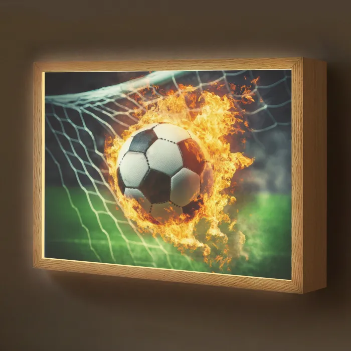 Voetbal - Goal - Doelnet - Vuur Light Box met batterij (Wandlamp kind) middel -z3d_website
