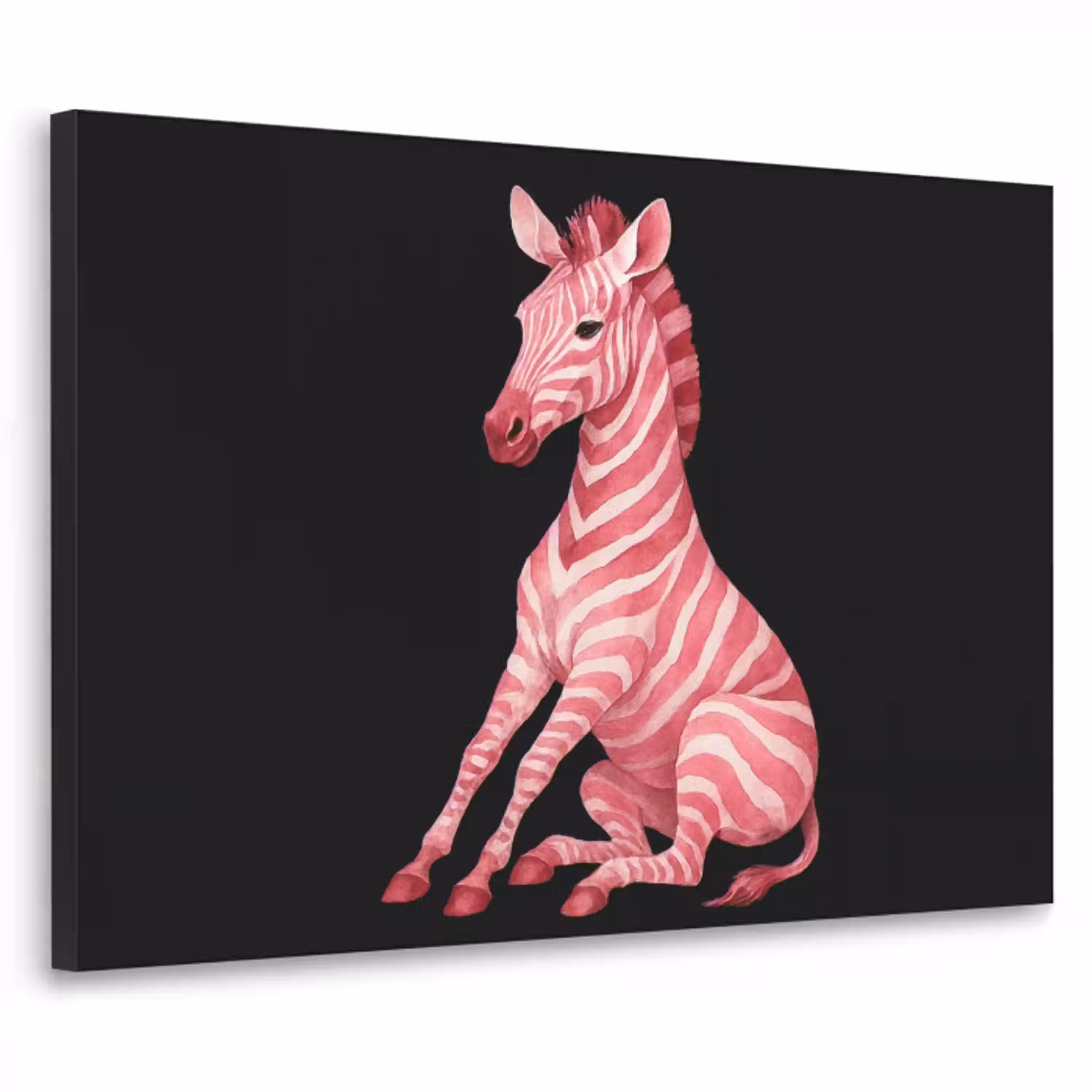 Zebra - Roze - Gestreept Textielframe - compleet frame klein -3d