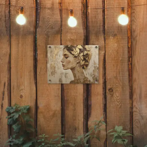 Vrouw - Goud - Abstract - Textuur tuinposter los doek klein -sfeer1