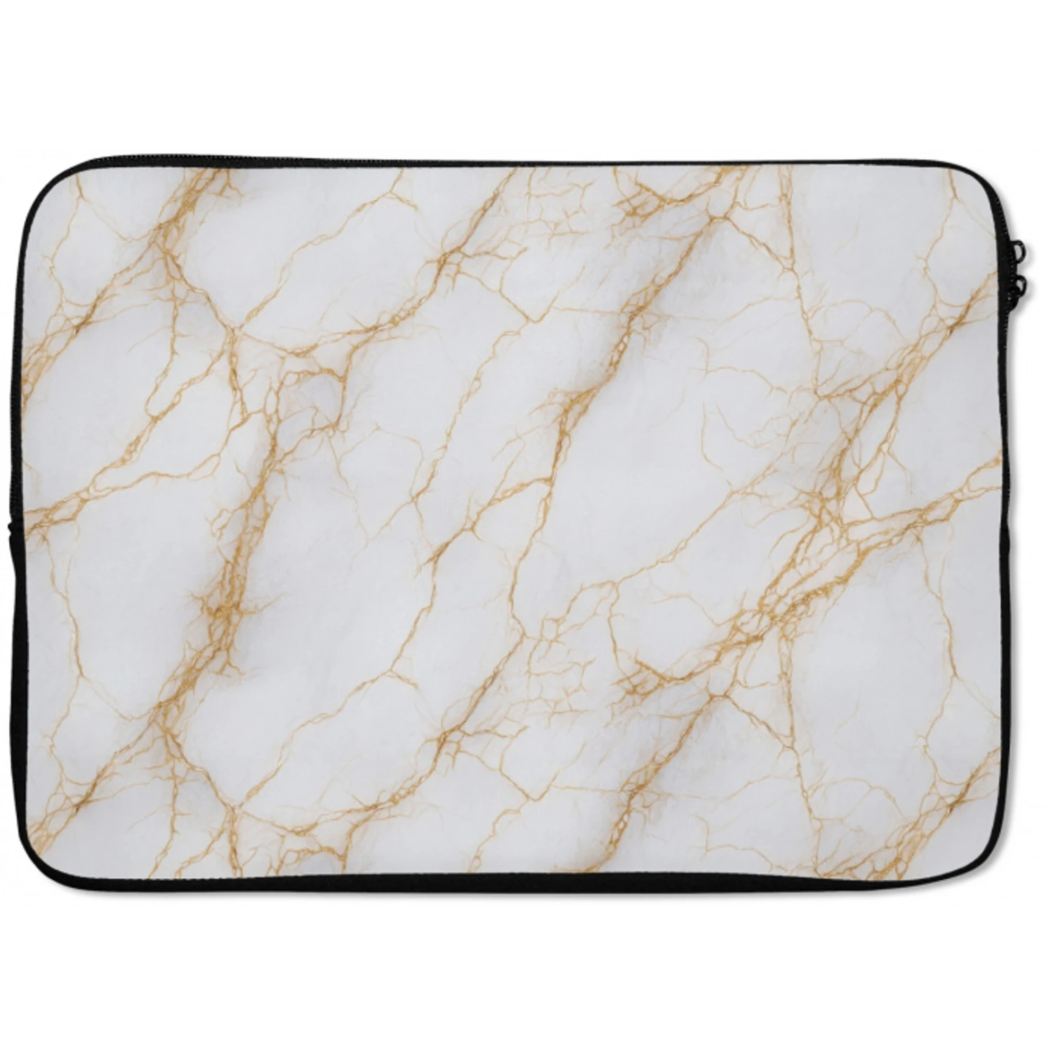 Wit - Goud - Marmer - Aders laptophoes neopreen klein 279 -zkaufland3dotto