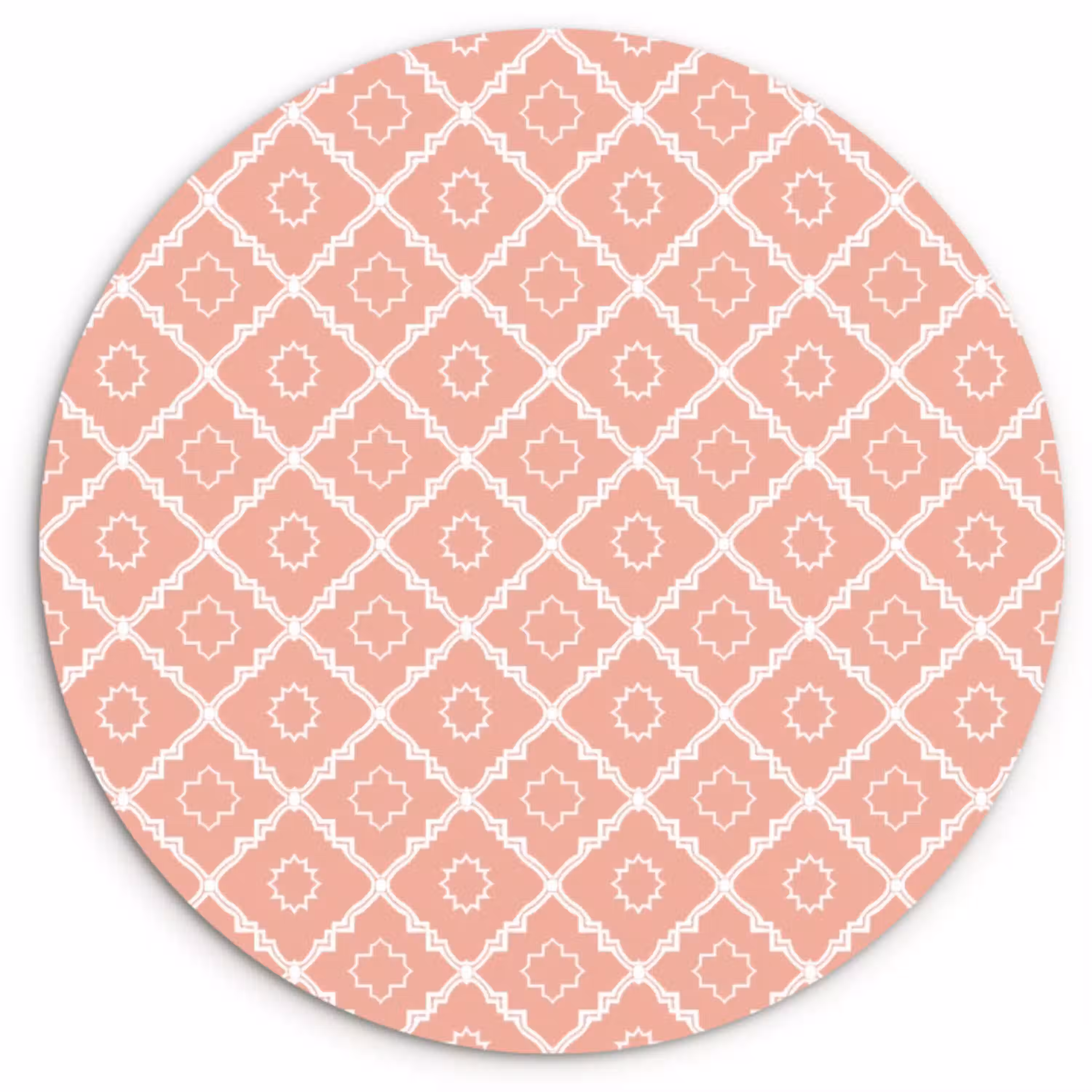 Zalmroze - Geometrisch - Elegant - Patroon Wandcirkel plexiglas klein 852 -3d