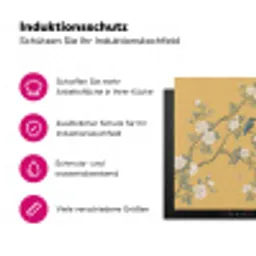 IJsvogels - Bloesem - Geel Inductie beschermer vinyl 3mm klein -zzzzzzz-lf-ups