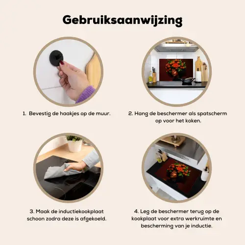 Vrouw - lychee - exotisch Inductie beschemer met haakjes klein -ky-gebruik-nl