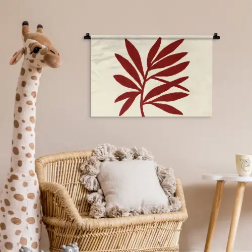 Tak - Bladeren - Rood Wandkleed katoen klein -wsfeer5_kind