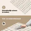 Minimalistisch - Strepen - Beige Inductie beschemer met haakjes klein 777 -ky-schoon-nl