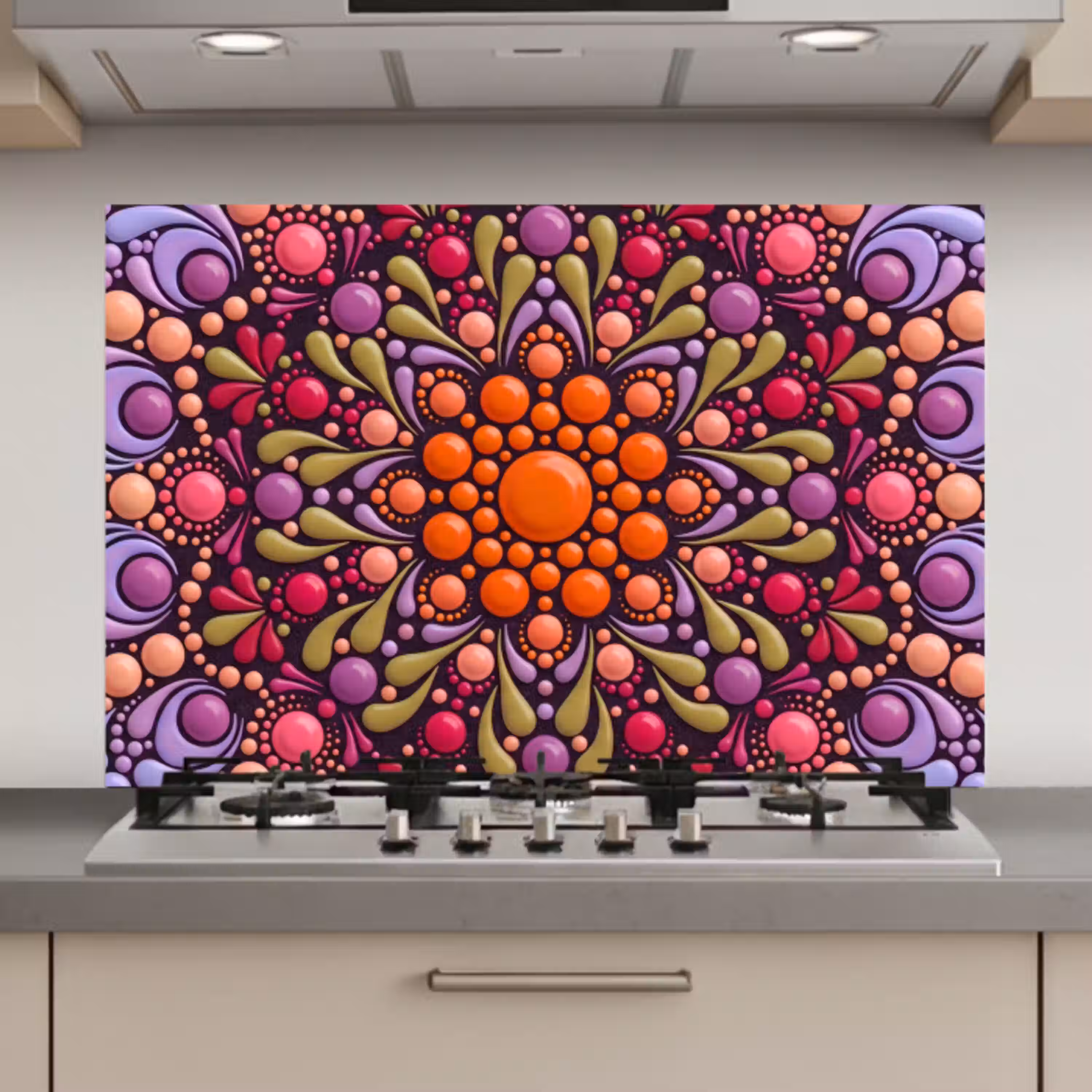 Patroon - Stippen - Abstract - Modern - Kleurrijk keuken achterwand spatscherm klein -3d_website