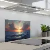 Meeuwen - Zonsondergang - Zee - Wolken keuken achterwand spatscherm klein -3d_schuin