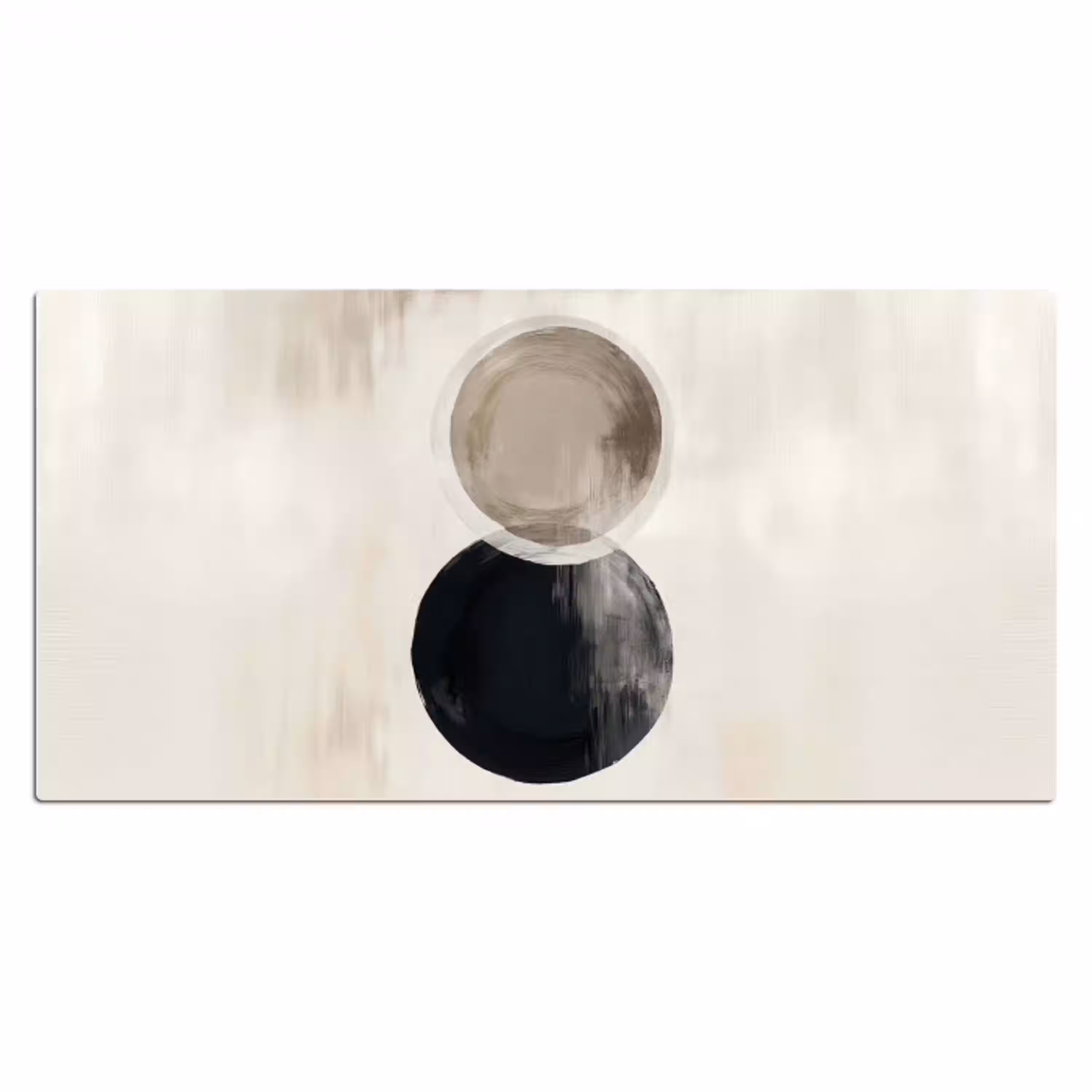 Cirkels - Vorm - Beige - Abstract Muismat XXL klein -3d_leeg