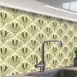 Klassiek - Waaier - Groen keuken achterwand 2 middel 865 -zzzz3d_schuin