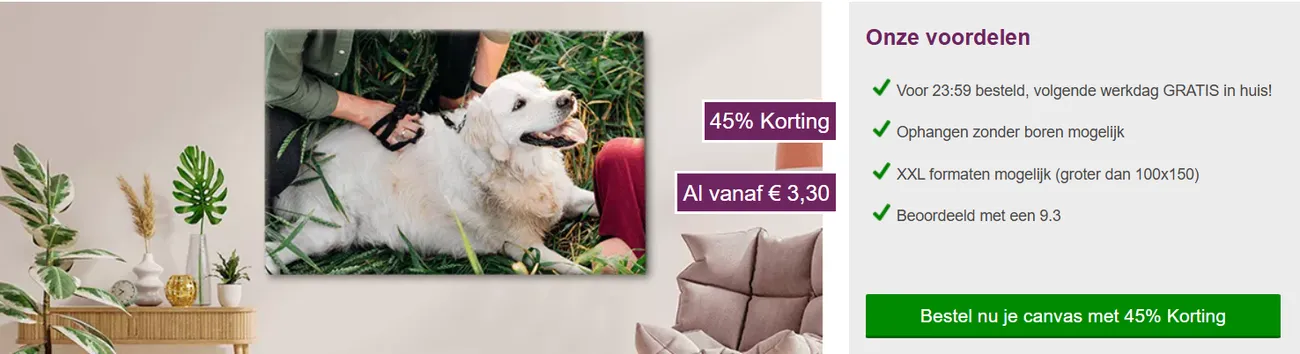 Dierenfoto op canvas banner