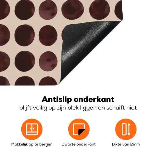 Stippen - Patroon - Bruin Inductie beschermer vinyl 3mm klein 276 -zzzzzzz-td-onderkant