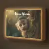 Aap - Boomstronk - Bruin Light Box met batterij (Wandlamp kind) middel -z3d_website