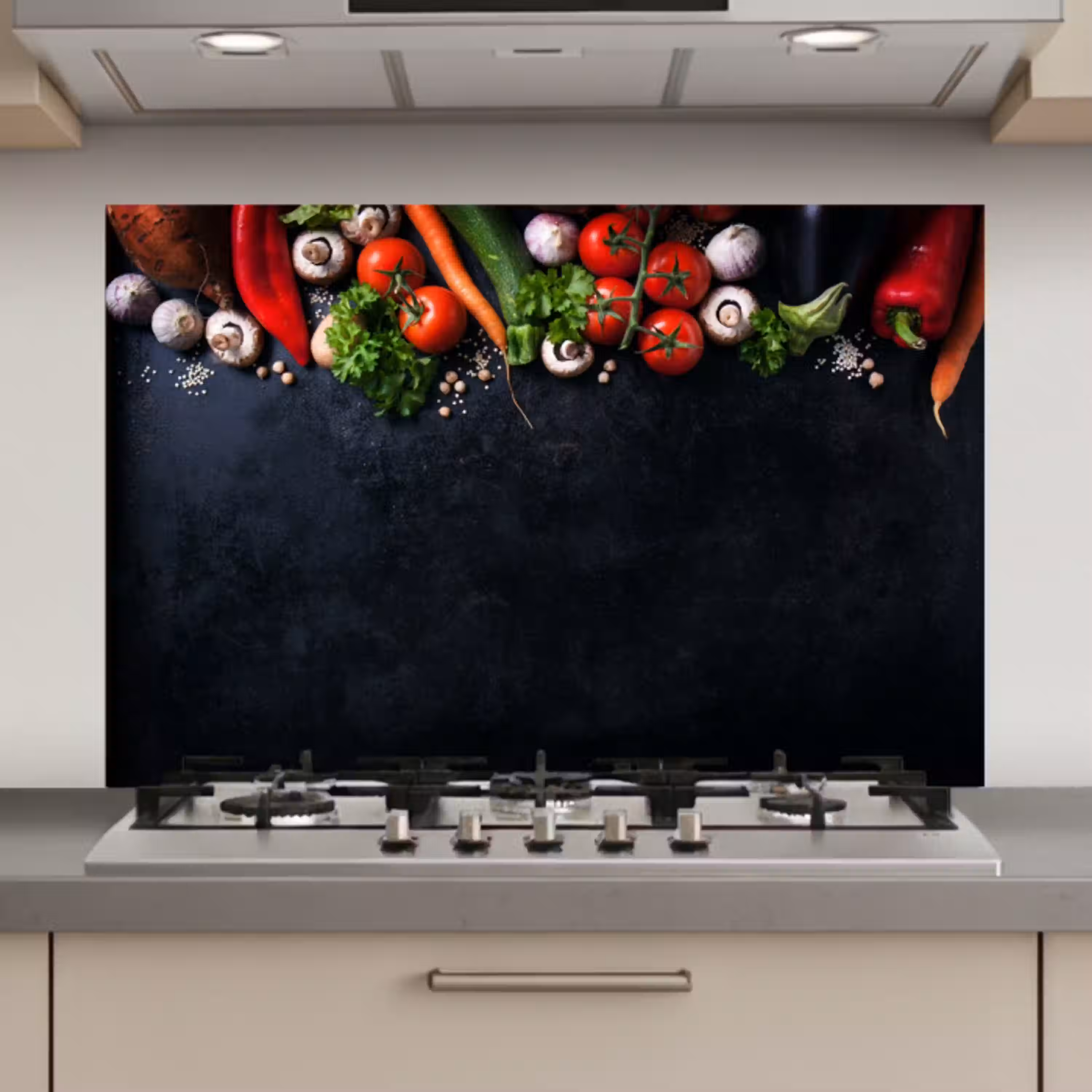 Groente - Kruiden - Specerijen - Zwart - Rustiek - Keuken keuken achterwand spatscherm klein -3d_website