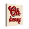 Oh honey - Rood - Schaduw aluminium wit klein -3d