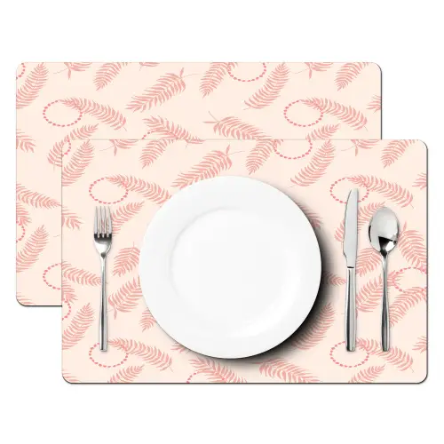 Roze - Veren - Patroon Placemat vinyl groot 368 -zzsfeer2_Kitchenyeah-website