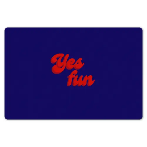 Blauw - Rood - Yes fun - 3D Placemat vinyl groot -zzsfeer1_Kitchenyeah-website