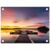 Steiger - Zonsondergang - Water - Zee - Reflectie tuinposter los doek klein -3d