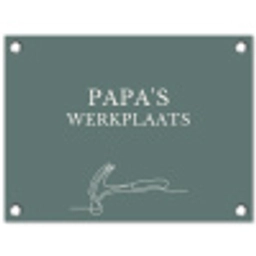 Papa's Werkplaats tuinposter los doek klein -3d