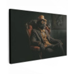Kat - Pak - Oranje - Sigaar Tuinposter op houten frame 2 cm dik klein -3d