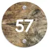 Verweerd hout - Traditioneel Naambord Rond klein -3d