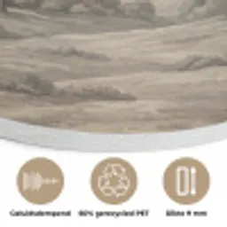 Vallei - Bos - Natuur - Groen Akoestische PET Vilt - Rond klein -closeup_NL