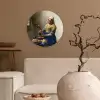 Het melkmeisje - Kunst - Oude meesters - Vermeer Wandcirkel kunststof plaat 5mm dik klein -sfeer1